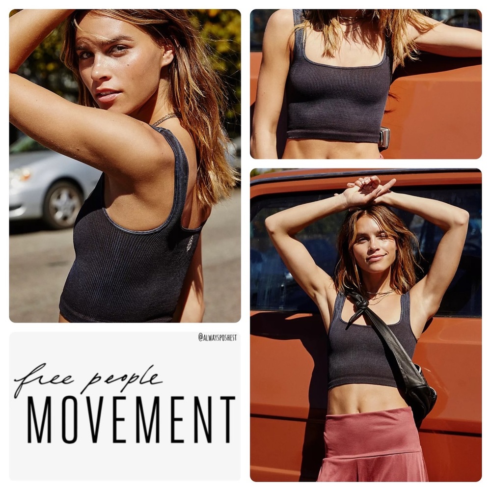 Free people Happiness Runs Square Neck Crop